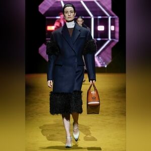 Prada Black Fur-Accented Women's Blazer